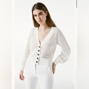 FRAME Chain Lace V-Neck Cardigan. Size XS.